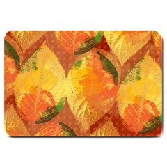 Fall Colors Leaves Pattern Large Doormat  by DanaeStudio