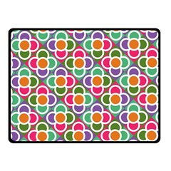 Modernist Floral Tiles Fleece Blanket (small) by DanaeStudio