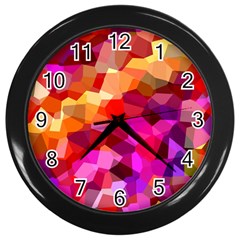 Geometric Fall Pattern Wall Clocks (black) by DanaeStudio
