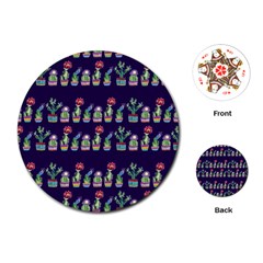 Cute Cactus Blossom Playing Cards (round)  by DanaeStudio