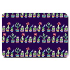 Cute Cactus Blossom Large Doormat  by DanaeStudio