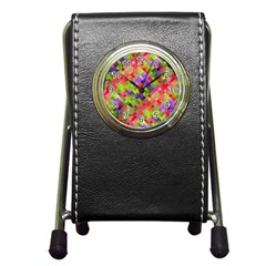 Colorful Mosaic Pen Holder Desk Clocks by DanaeStudio