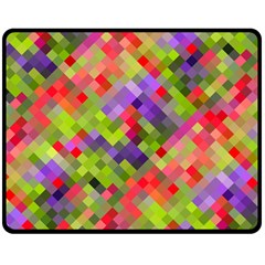 Colorful Mosaic Double Sided Fleece Blanket (medium)  by DanaeStudio