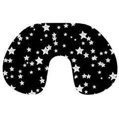 Black And White Starry Pattern Travel Neck Pillows by DanaeStudio