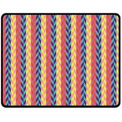 Colorful Chevron Retro Pattern Double Sided Fleece Blanket (medium)  by DanaeStudio