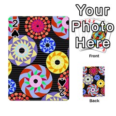 Colorful Retro Circular Pattern Playing Cards 54 Designs  by DanaeStudio