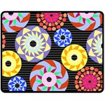 Colorful Retro Circular Pattern Fleece Blanket (Medium)  60 x50  Blanket Front