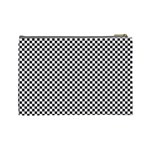 Sports Racing Chess Squares Black White Cosmetic Bag (Large)  Back