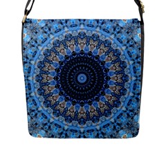 Feel Blue Mandala Flap Messenger Bag (l)  by designworld65
