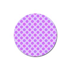 Pastel Pink Mod Circles Magnet 3  (round) by BrightVibesDesign