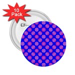 Bright Mod Pink Circles On Blue 2.25  Buttons (10 pack)  Front