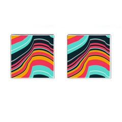 Bent Waves                                                                                                        			cufflinks (square) by LalyLauraFLM