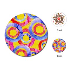 Blue And Pink Dream Playing Cards (round)  by DanaeStudio