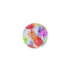 Colorful Pineapples Over A Blue Background 1  Mini Magnets by DanaeStudio