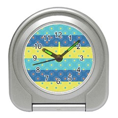 Hexagon And Stripes Pattern Travel Alarm Clocks by DanaeStudio