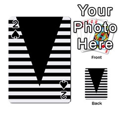 Black & White Stripes Big Triangle Playing Cards 54 Designs  by EDDArt