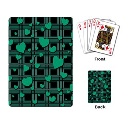 Green Love Playing Card by Valentinaart