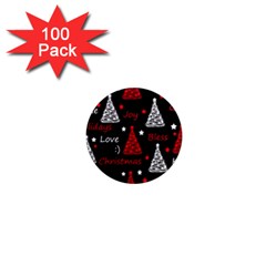 New Year Pattern - Red 1  Mini Magnets (100 Pack)  by Valentinaart