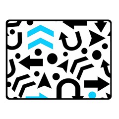 Cyan Right Direction Double Sided Fleece Blanket (small)  by Valentinaart