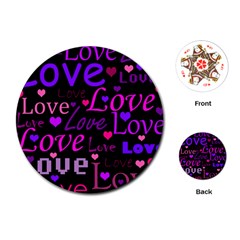 Love Pattern 2 Playing Cards (round)  by Valentinaart