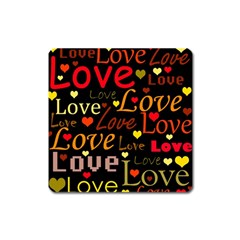 Love Pattern 3 Square Magnet by Valentinaart