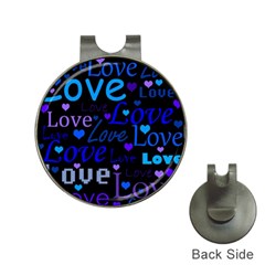 Blue Love Pattern Hat Clips With Golf Markers by Valentinaart