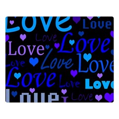 Blue Love Pattern Double Sided Flano Blanket (large)  by Valentinaart
