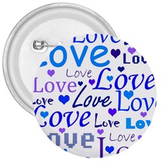 Blue And Purple Love Pattern 3  Buttons by Valentinaart