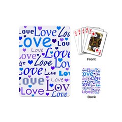 Blue And Purple Love Pattern Playing Cards (mini)  by Valentinaart