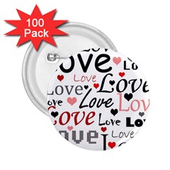 Love Pattern - Red 2 25  Buttons (100 Pack)  by Valentinaart