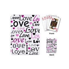 Love Pattern - Magenta Playing Cards (mini)  by Valentinaart