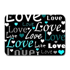Valentine s Day Pattern - Cyan Plate Mats by Valentinaart