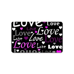 Valentine s Day Pattern - Purple Magnet (name Card) by Valentinaart