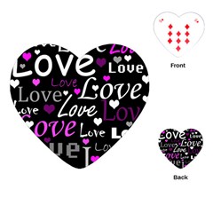 Valentine s Day Pattern - Purple Playing Cards (heart)  by Valentinaart