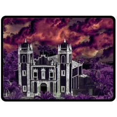 Fantasy Tropical Cityscape Aerial View Double Sided Fleece Blanket (large)  by dflcprints