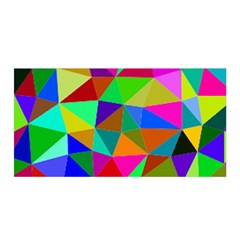 Colorful Triangles, Oil Painting Art Satin Wrap by picsaspassion