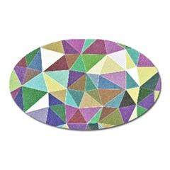 Colorful Triangles, Pencil Drawing Art Oval Magnet by picsaspassion