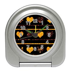 Yellow Harts Pattern Travel Alarm Clocks by Valentinaart