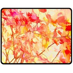 Monotype Art Pattern Leaves Colored Autumn Double Sided Fleece Blanket (medium)  by Amaryn4rt