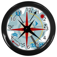 Navigation Wall Clocks (black) by Valentinaart