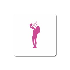 Selfie Girl Graphic Square Magnet by dflcprints