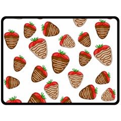 Chocolate Strawberries  Fleece Blanket (large)  by Valentinaart