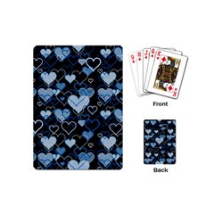 Blue Harts Pattern Playing Cards (mini)  by Valentinaart