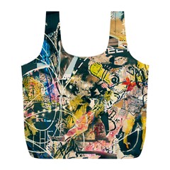 Art Graffiti Abstract Vintage Lines Full Print Recycle Bags (l)  by Amaryn4rt