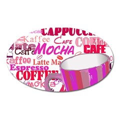 Coffee Cup Lettering Coffee Cup Oval Magnet by Amaryn4rt
