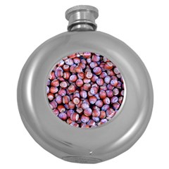 Hazelnuts Nuts Market Brown Nut Round Hip Flask (5 Oz) by Amaryn4rt