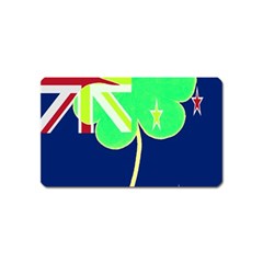 Irish Shamrock New Zealand Ireland Funny St Patrick Flag Magnet (name Card) by yoursparklingshop