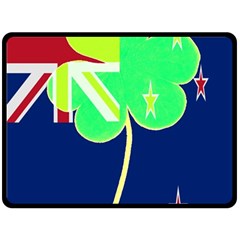 Irish Shamrock New Zealand Ireland Funny St Patrick Flag Fleece Blanket (large)  by yoursparklingshop