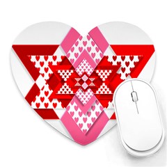 Valentine Heart Love Pattern Heart Mousepads by Amaryn4rt