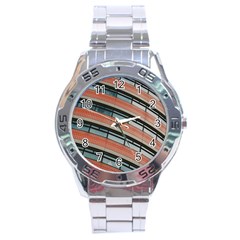 Architecture Building Glass Pattern Stainless Steel Analogue Watch by Amaryn4rt